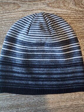 Wilsons Leather Black and Gray Striped Winter Beanie